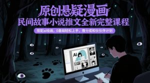 原创悬疑漫画民间故事小说推文全新完整课程， 搭配ai绘画，0基础轻松上手，撸分成和伙伴计划-知乎者也