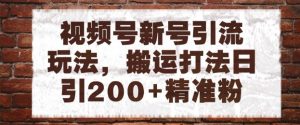 视频号新号引流玩法，搬运打法日引200+精准粉，可矩阵放大【揭秘】-知乎者也