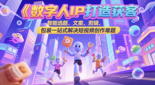 数字人IP打造获客变现实操课，智能选题、文案、剪辑、包装一站式解决短视频创作难题-知乎者也
