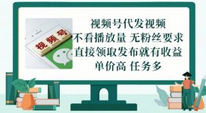 视频号代发视频，无需做视频，无需写文案，不看播放量，无粉丝要求，直接领取发布就有收益【揭秘】-知乎者也