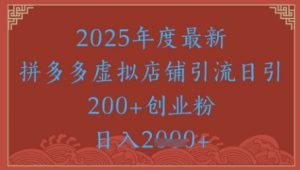 绝密引流秘籍,拼多多虚拟店铺引流,日引500+-知乎者也