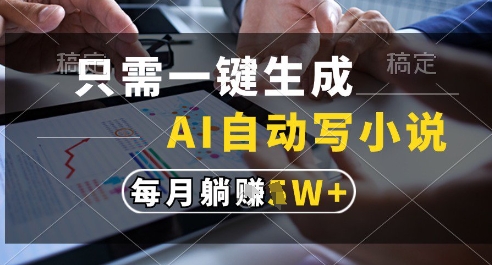 只需一键生成，AI全自动写小说，可一键生成120w字，每月躺着收益过1w+【揭秘】-知乎者也
