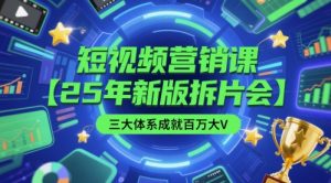 短视频营销课【25年新版拆片会】三大体系成就百万大V,包含正课、拆片会、手把手教学直播课等-知乎者也