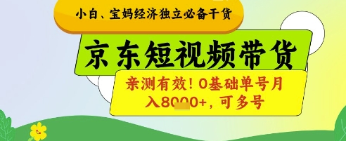 小白宝妈经济独立必备干货,京东短视频带货,亲测有效!0基础单号月入8k+,可多号【揭秘】-知乎者也