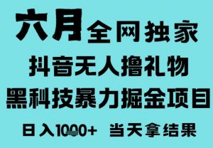 25年6月高爆抖音无人直播最新撸音浪掘金项目,门槛低小白可做,无脑日入1k,可矩阵放大【揭秘】-知乎者也