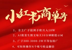 小红书商单号,AI轻松制作PLOG图文,商单接到手软3张-3k一条,每天轻松十分钟,矩阵n个账号,月入几个W-知乎者也