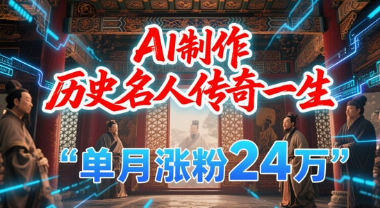 暴力起号!用AI制作历史名人传奇一生,单月涨粉24W,涨粉+变现赛道黑马来了-知乎者也