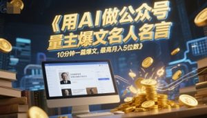 用AI做公众号流量主爆文名人名言，10分钟一篇爆文，最高月入5位数-知乎者也