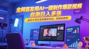 全网首发用AI一键制作爆款视频，自测日入多张，适合大学生宝妈兼职创业，保姆级教程-知乎者也