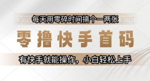 零撸快手首码,每天用零碎时间搞个一两张,有快手就能操作小白轻松上手【揭秘】-知乎者也