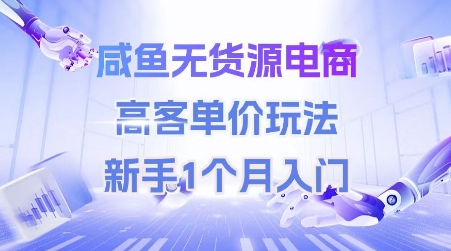 咸鱼无货源电商,高客单价玩法,新手1个月入门-知乎者也