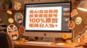 用AI自动民间故事做视频号,100%原创,矩阵日入1k+-知乎者也