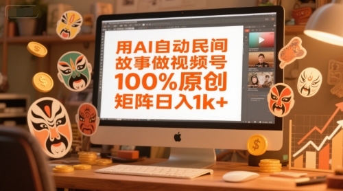 用AI自动民间故事做视频号,100%原创,矩阵日入1k+-知乎者也