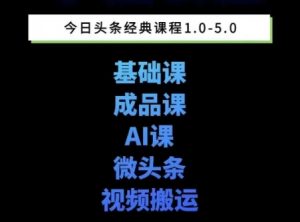 头条图文课1-5期教你头条图文写作、微头条、视频搬运变现，适合新手快速起号玩法-知乎者也