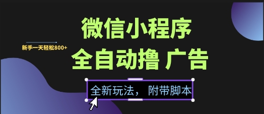 微信小程序全自动撸广告项目，彻底解决没流量的问题，新手一天8张+【揭秘】-知乎者也