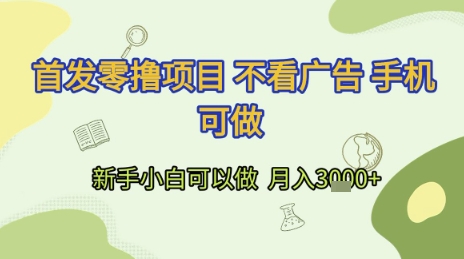 首发零撸项目 不看广告 手机可做 新手小白可以做 月入3k+【揭秘】-知乎者也