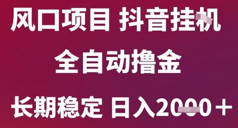 风口项目,六月最新玩法抖音无人挂G,全自动撸金,长期稳定 日入2k+【揭秘】-知乎者也