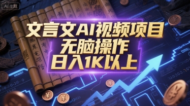 文言文AI视频项目,无脑操作,日入1K以上-知乎者也
