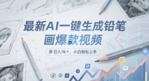 最新AI一键生成铅笔画爆款视频,多平台分发,日 入1k+,小白轻松上手【揭秘】-知乎者也