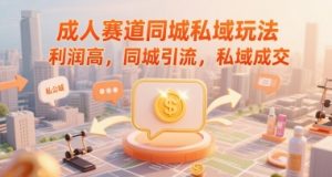 成人赛道同城私域玩法，利润高，同城引流，私域成交-知乎者也