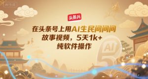 在头条号上用AI生民间故事视频,5天1k+,纯软件操作-知乎者也