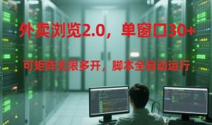 外卖浏览2.0,单窗口30+可矩阵无限多开,脚本全自动运行【揭秘】-知乎者也