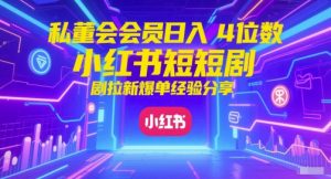 私董会会员日入4位数小红书红果短剧拉新爆单经验分享-知乎者也
