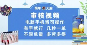 审核视频,电脑手机皆可操作,有手就行,几秒一单,不限单量,多劳多得【揭秘】-知乎者也