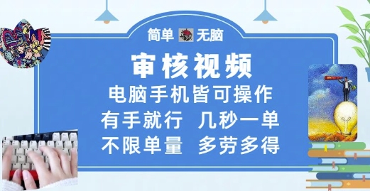 审核视频,电脑手机皆可操作,有手就行,几秒一单,不限单量,多劳多得【揭秘】-知乎者也