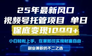 25年最新风口,视频号托管项目,单日保底变现1k+,手把手教学【揭秘】-知乎者也