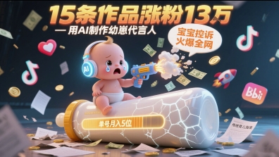用AI制作幼崽代言人,宝宝的控诉火爆全网,15条作品涨粉13W,单号月入5位数实操教程-知乎者也
