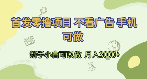 首发零撸项目 不看广告 手机可做 新手小白可以做 月入3k+【揭秘】-知乎者也