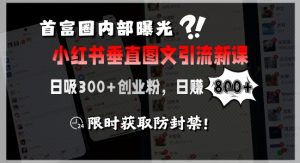 首富圈内部曝光小红书垂直图文引流新课,日吸300+创业粉,日入8张+,限时获取防封禁-知乎者也