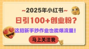 2025年小红书日引100+创业粉?这招新手抄作业也能爆流量!-知乎者也
