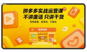 拼多多实战运营课,不讲废话只讲干货,简单粗暴,能落地,可复制-知乎者也