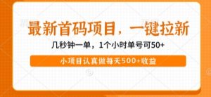 最新首码项目，操作最简单，收益高，一键拉新，1个小时单号可50+，小项目认真做每天5张+收益【揭秘】-知乎者也