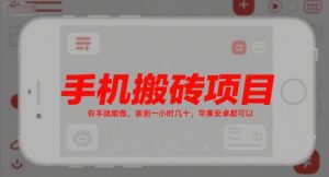 手机搬砖项目,有手就能做,亲测一小时几十,苹果安卓都可以-知乎者也