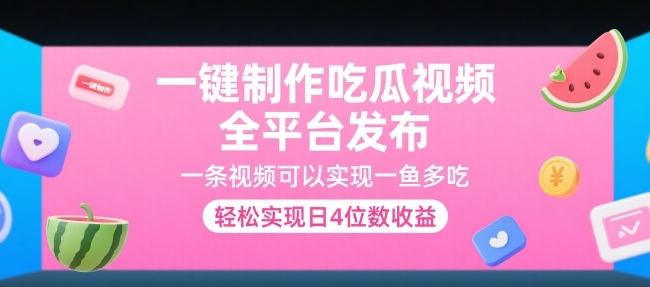 一键制作吃瓜视频,全平台发布,一条视频可以实现一鱼多吃,轻松实现日4位数收益【揭秘】-知乎者也