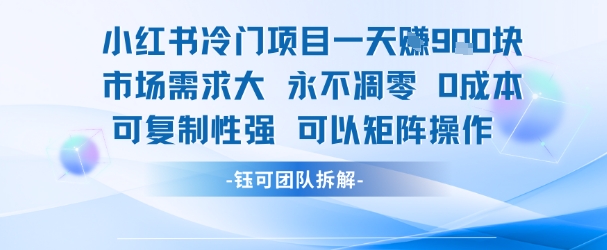 小红书冷门项目一天收益9张,市场需求大,0成本,可复制性强可以矩阵操作-知乎者也