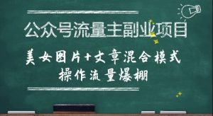 公众号流量主副业项目,美女图片+文章混合模式操作流量爆棚-知乎者也