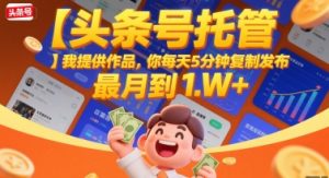 【头条号托管 】我提供作品,你每天5分钟复制发布,最高月入1W+【揭秘】-知乎者也