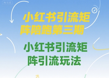 小红书引流矩阵陪跑第三期,小红书引流矩阵引流玩法-知乎者也