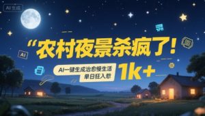 农村夜景杀疯了!AI一键生成治愈系慢生活,单日狂入1k+-知乎者也