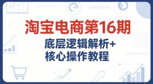 淘宝电商第16期，底层逻辑解析+核心操作教程，运营、推广提升能力的必学课程+配套资料-知乎者也