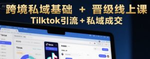 跨境私域基础+晋级线上课，Tilktok引流+私域成交-知乎者也