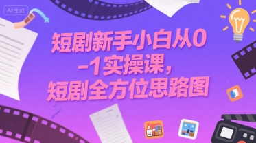 短剧新手小白从0-1实操课,短剧全方位思路图-知乎者也
