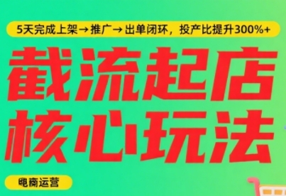 淘宝截流快速起店玩法,掌握暴力快速起店的流程,5天完成上架-推广-出单闭环-知乎者也