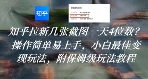 知乎拉新几张截图一天4位数？操作简单易上手，小白最佳变现玩法，附保姆级玩法教程-知乎者也