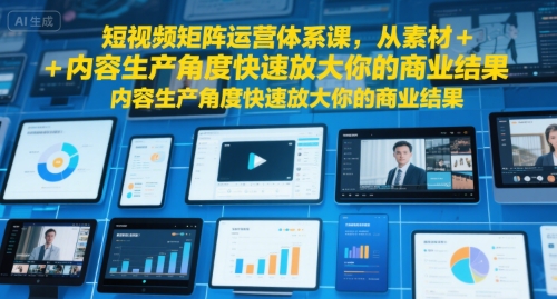 短视频矩阵运营体系课,从素材+内容生产角度快速放大你的商业结果-知乎者也