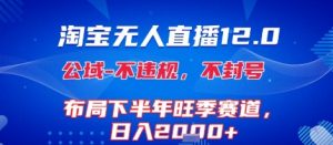 淘宝无人直播12.0，不封号，不违规，布局下半年旺季赛道，日入1k+(独家技术)【揭秘】-知乎者也